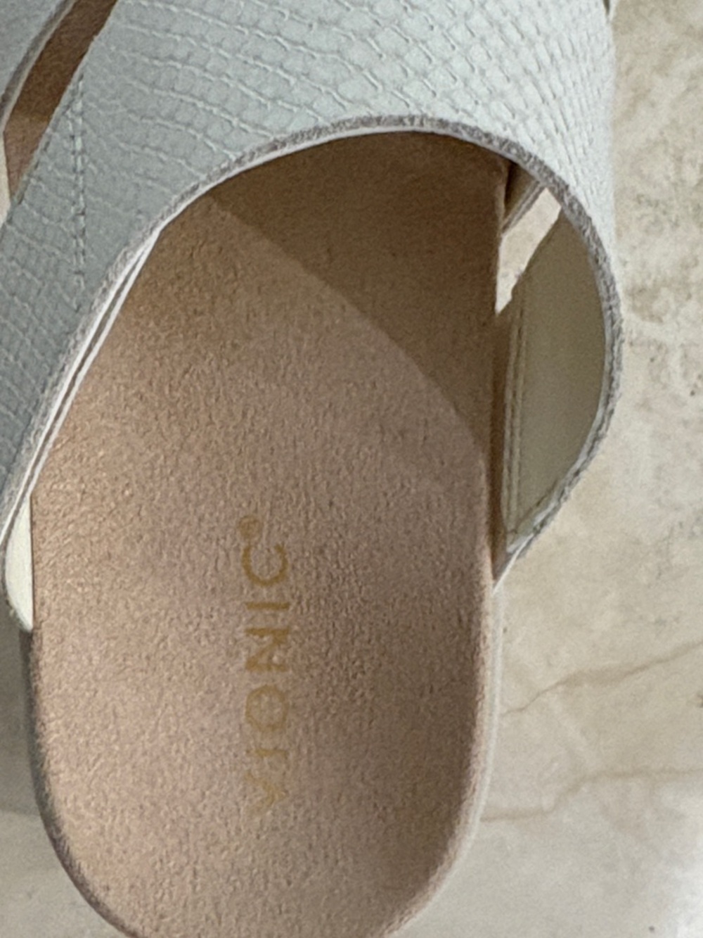 Vionic Uptown Sunset Ivory Crisscross Slide Sandals - Picture 4 of 8